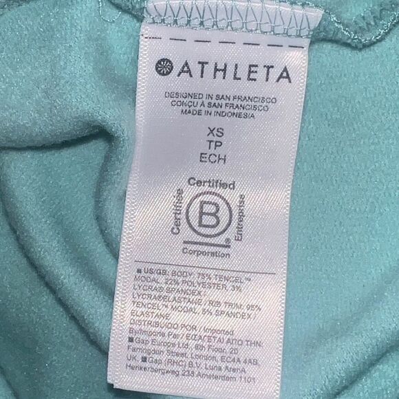 Athleta Dusty Jade Purana V-Neck Wrap Sweatshirt Modal Extra Small NWOT - Picture 7 of 8